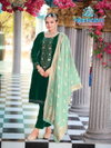 Pulkari By Mrudangi Pure Velvelt With Embroidered & Sequence Work Top With Bottom Dupatta Onlione Wholesale